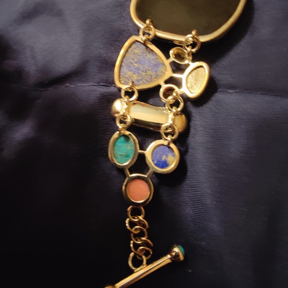 New Whitney Kelly Multi Gemstone Sterling Silver Bracelet